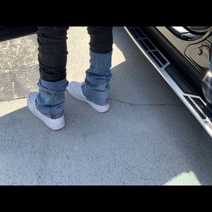 Two toned Stacked denim jeans